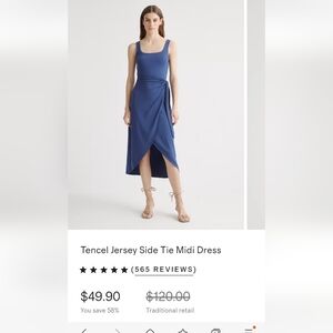 Quince Navy Blue Wrap Dress